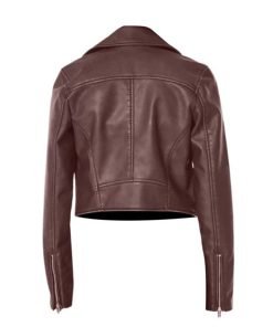 Women Brown Vintage Biker Jacket