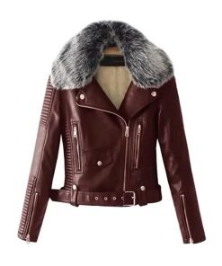 Women’s Faux Fur Quilted Moto Jacket