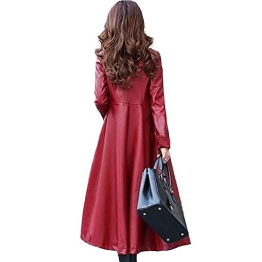 Women's Lambskin Leather Trench Jacket Over Coat