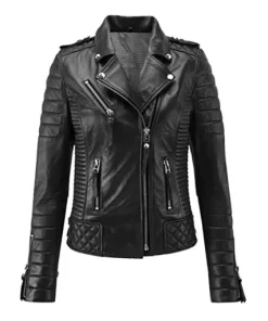 Womens-Motorcycle-Padded-Black-Leather-Jacket-