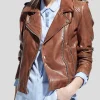 Womens-Motorcycle-Rider-Brown-Leather-Jacket 3