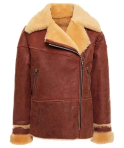 Womens-Shearling-Distressed-Brown-Leather-Jacket