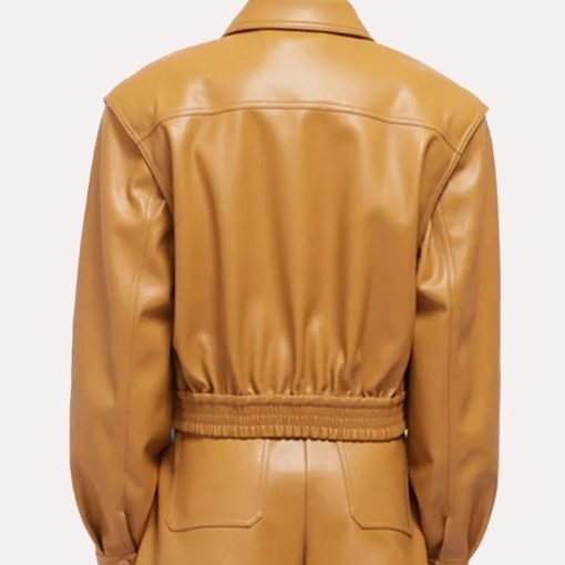 Women's Tan Brown Bomber Leather Jacket