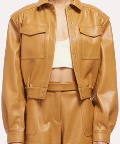 Women's Tan Brown Bomber Leather Jacket