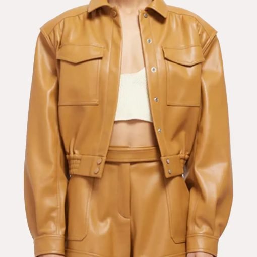 Women's Tan Brown Bomber Leather Jacket