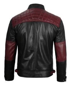 Nivira Black Biker Quilted Leather Jacket