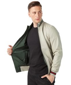 Men’s Real Beige Leather Double Sided Sport Jacket