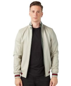 Men’s Real Beige Leather Double Sided Sport Jacket