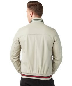 Men’s Real Beige Leather Double Sided Sport Jacket