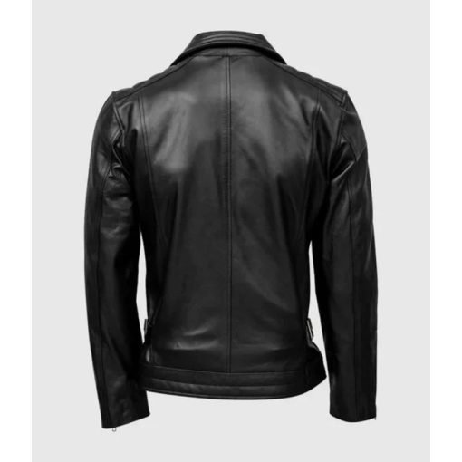 Mens Quilted Biker Leather Jacket