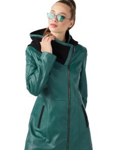 Women’s Real Turquoise Leather Coat
