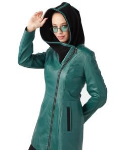Women’s Real Turquoise Leather Coat