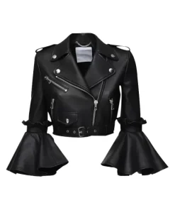 womens-cropped-leather-black-biker-jacket 1