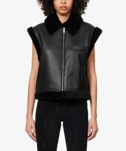 Womens-Shearling-Leather-Biker-Vest