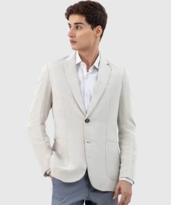 Beige Linen Blended Blazer