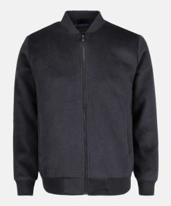 Black Wool Bomber Jacket