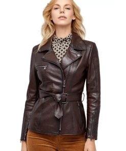 Women’s Real Brown Leather Gale Coat