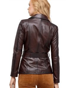 Women’s Real Brown Leather Gale Coat