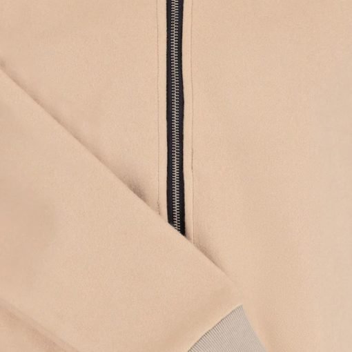 Camel Brown Wool Bomber Jacket