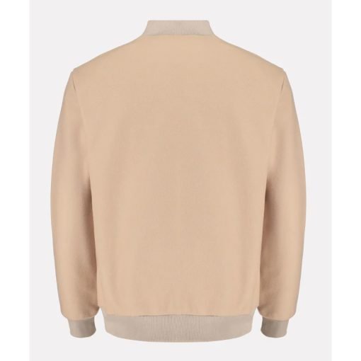 Camel Brown Wool Bomber Jacket