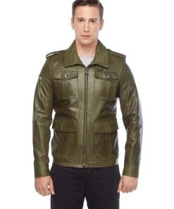 Men’s Real Green Leather Jacket