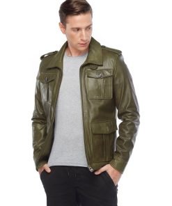 Men’s Real Green Leather Jacket