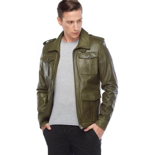 Men’s Real Green Leather Jacket