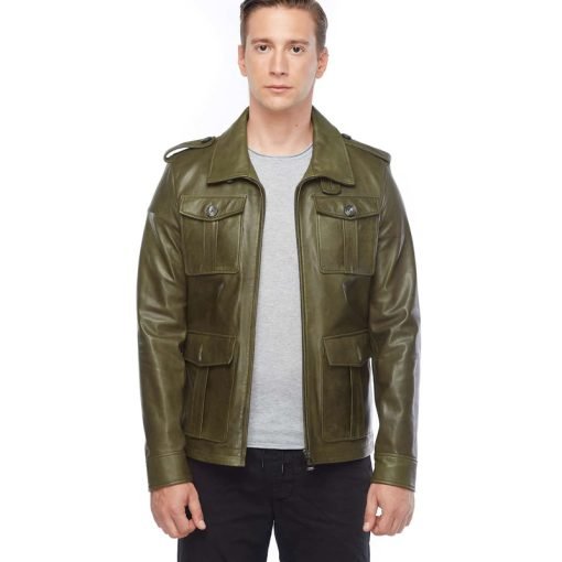 Men’s Real Green Leather Jacket