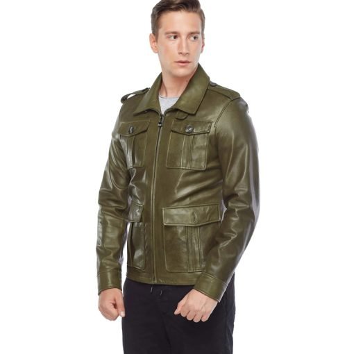 Men’s Real Green Leather Jacket