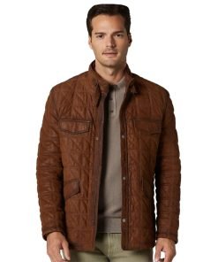 Men’s Real Brown Leather Stylish Jacket