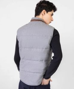 Grey Woolen Quilted Vest
