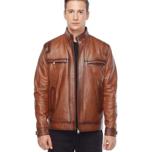 Jesse Wood Men’s Real Leather Jacket