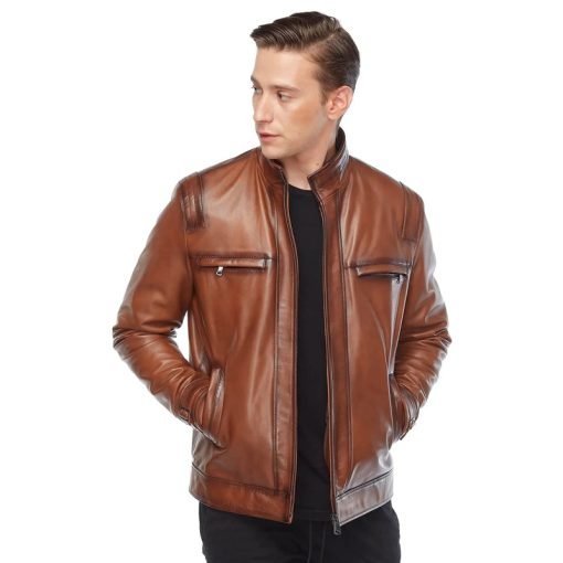 Jesse Wood Men’s Real Leather Jacket
