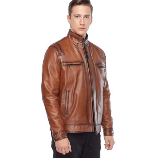 Jesse Wood Men’s Real Leather Jacket