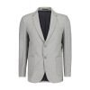 Light Grey Herringbone Wool & Cashmere Blazer