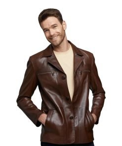 Men’s Real Brown Leather Coat