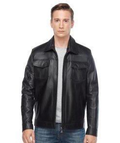 Men’s Real Black Leather Marco Pointed Jacket