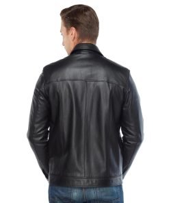 Men’s Real Black Leather Marco Pointed Jacket