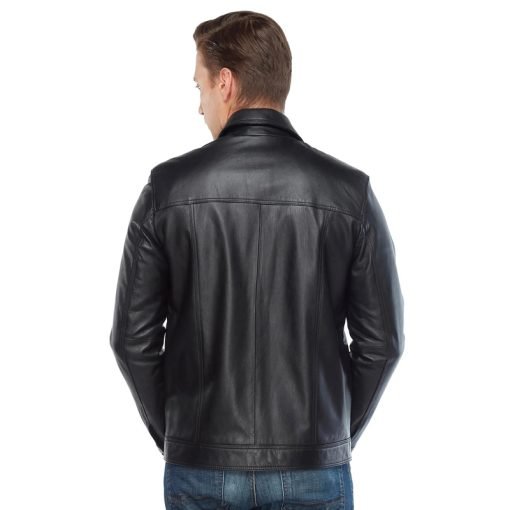 Men’s Real Black Leather Marco Pointed Jacket