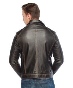 Men’s Real Brown/Light Brown Leather Jacket