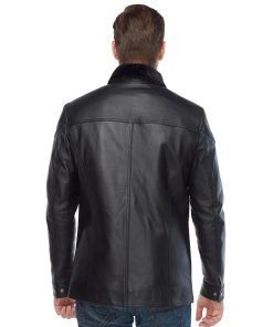 Men’s Real Black Leather Shearling Jacket