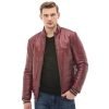 Men’s Real Burgundy Leather Jacket