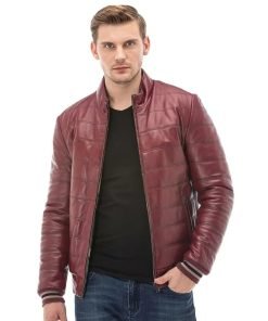 Men’s Real Burgundy Leather Jacket