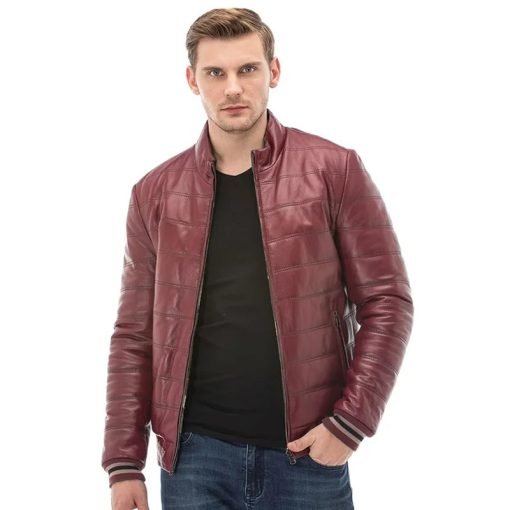 Men’s Real Burgundy Leather Jacket