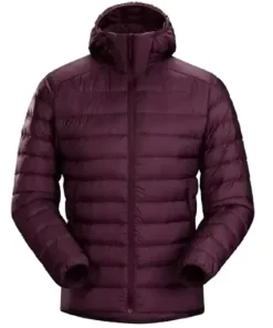 Mens-Classic-Burgundy-Parachute-Hooded-Jacket