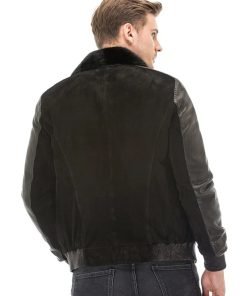 Men’s Real Black Leather Jumbo Suede Jacket