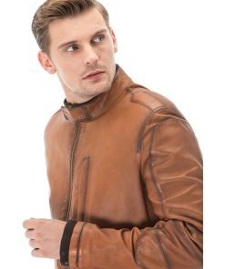 Men’s Real Brown Leather Washed Jacket