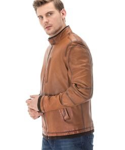 Men’s Real Brown Leather Washed Jacket