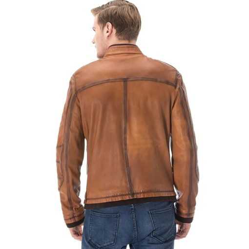 Men’s Real Brown Leather Washed Jacket