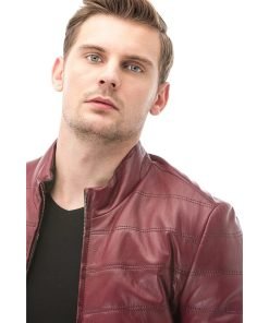 Men’s Real Burgundy Leather Jacket